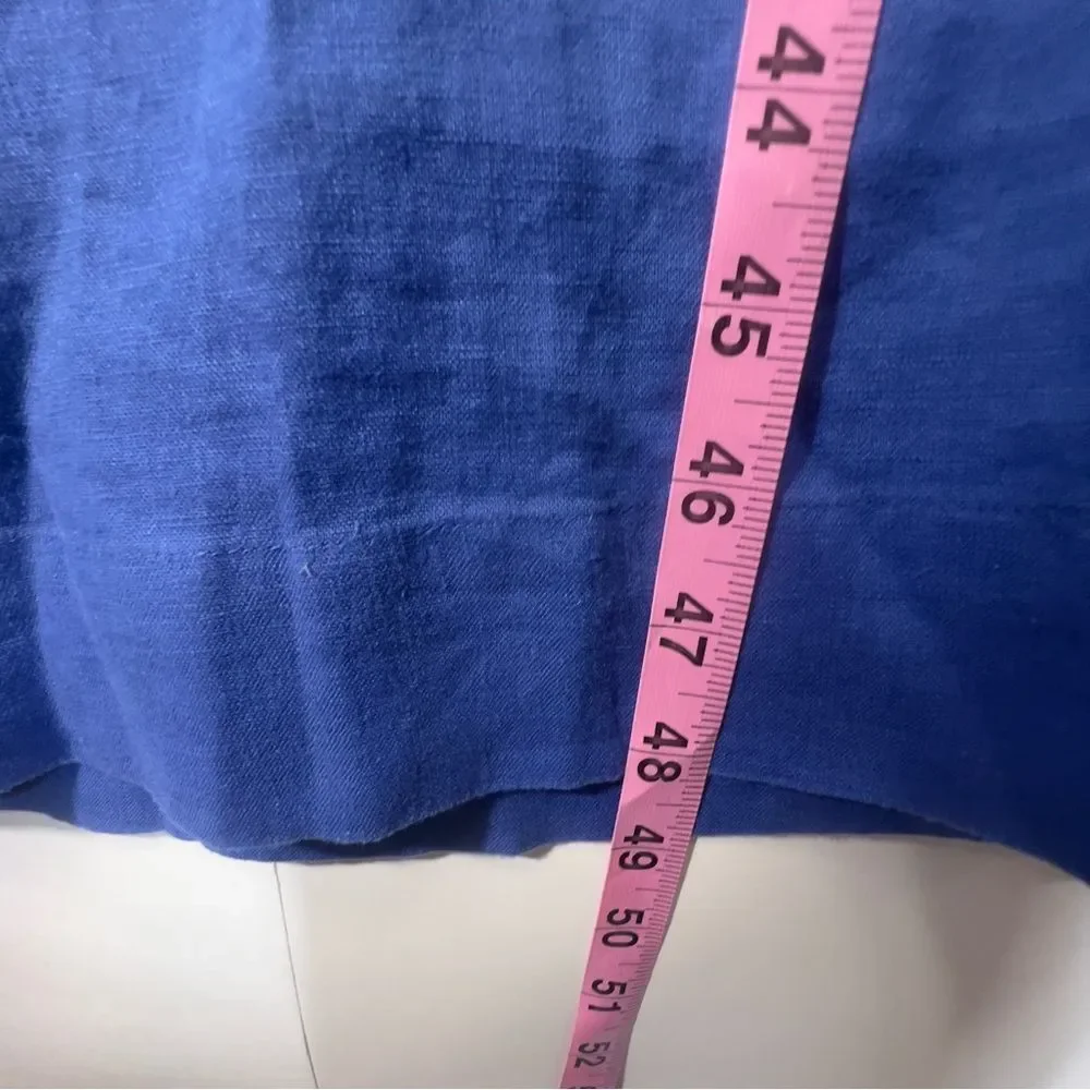 NWT Medium J. JILL Linen Midi Shirt Dress Amalfi Coast Blue - Picture 10 of 10